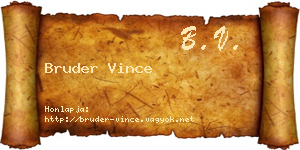 Bruder Vince névjegykártya